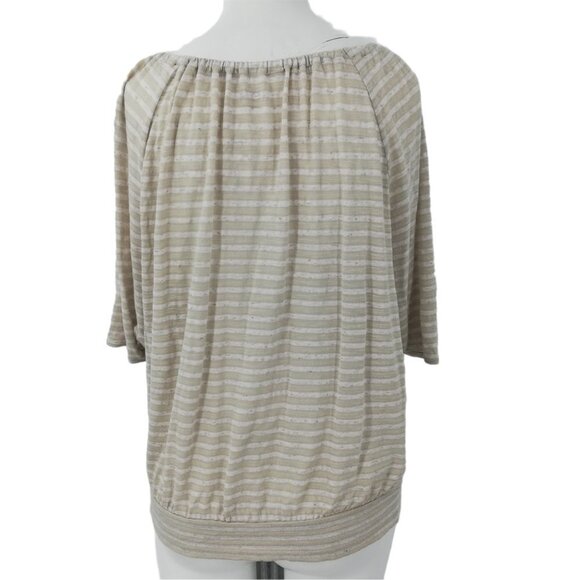 LOFT Beige Striped Long Sleeve Top - Picture 9 of 12
